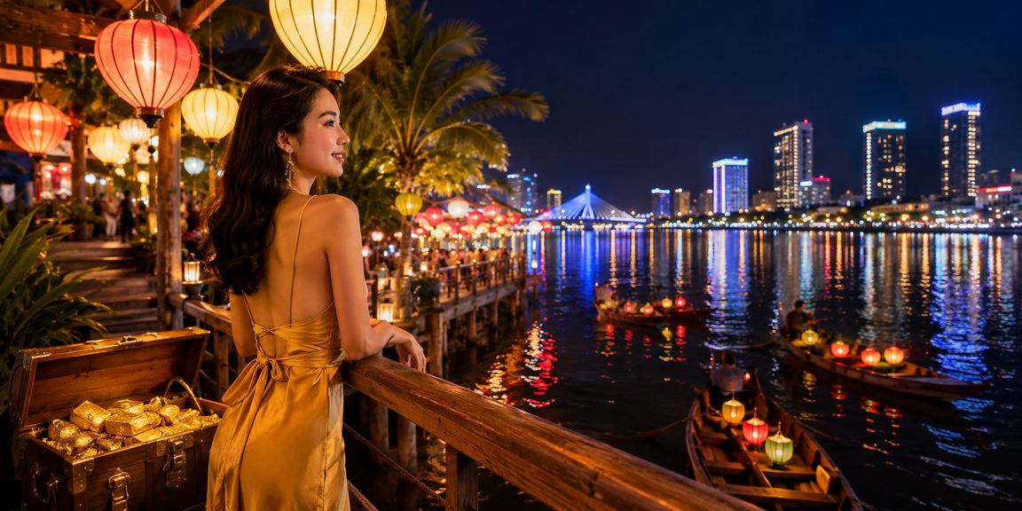 Không khí sôi động tại chợ đêm Đà Nẵng với người chơi xổ số và trải nghiệm giải trí